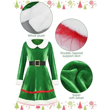 Enchanting SOMSOC Women Christmas Elf Costume Set