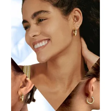 Chunky Gold Hoop Earrings for Women - Hypoallergenic Elegance