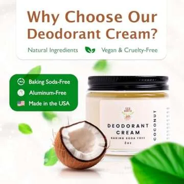 ECO ROOTS Natural Deodorant for Women & Men | Organic Deodorant Cream Non Aluminum | Baking Soda Fre...