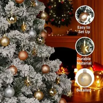 Elegant 35ct Matte Christmas Ball Ornaments Set for Tree