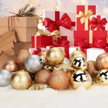 Elegant 35ct Matte Christmas Ball Ornaments Set for Tree