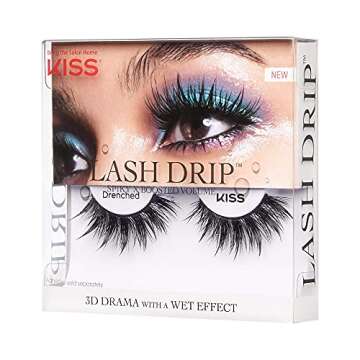 KISS Lash Drip False Eyelashes - Unique Wet Look & Volume