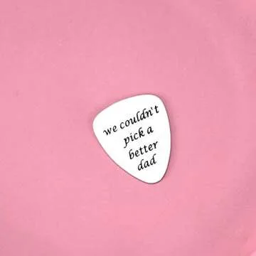 Dad Gifts for Father's Day Christmas Birthday - Stainless Steel Guitar Pick With Message, Gifts From...