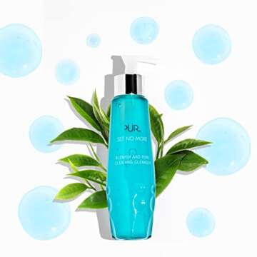 PÜR MINERALS See No More Deep Pore Facial Cleanser, Sulfate-Free, Blemish-Prone Skin, Refreshes & Cools Skin, Helps Smooth & Diminish Appearance of Blemishes, Lactic & Salicylic Acid