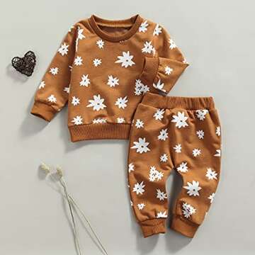 Newborn Infant Baby Girl Clothes Set Long Sleeve Sweatshirts Tops Pants Outfits Clothing Gifts