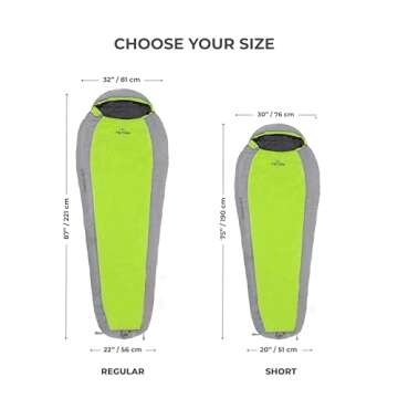 TETON Sports Trailhead, 20 Degree Sleeping Bag; Lightweight, Warm Mummy Sleeping Bag, Camping, Backp...