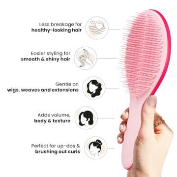 Tangle Teezer The Ultimate Styler Hair Styling Brush for Dry Styling, Maintains, Blends & Adds Volume, Texture & Shine, Sweet Pink