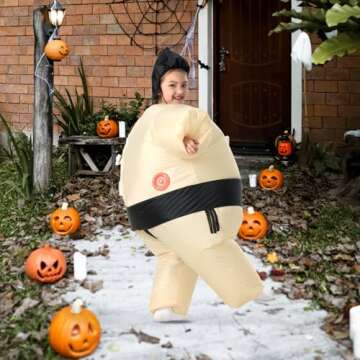 YEAHBEER Inflatable Costume for Kids Sumo Wrestler Suit Inflatable Costume,Sumo Wrestler Costume Kids,Funny Blow up Costume Sumo Children Inflatable Costumes Halloween Cosplay Costumes