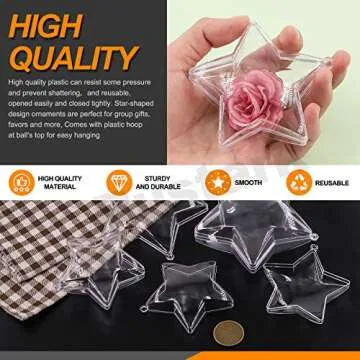 Rustark 16Pcs Fillable Christmas Ornament Kit for Crafts