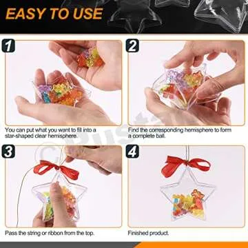 Rustark 16Pcs Fillable Christmas Ornament Kit for Crafts