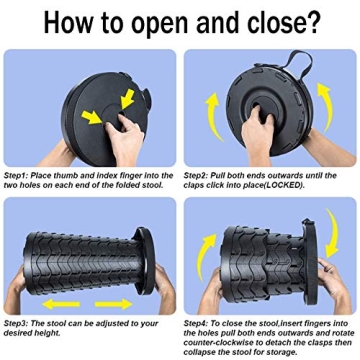 Hesanzol Portable Telescopic Stool with Charger