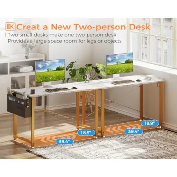 ODK White Marble Desk for Small Spaces - Stylish & Practical