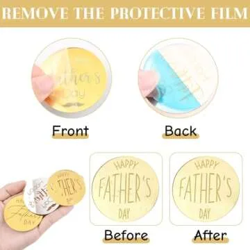 URROMA Father's Day Cupcake Toppers Mixed Set, 30pcs Gold Happy Father's Day Cake Topper Cake Party Art Fonts Decorations for Father's Day