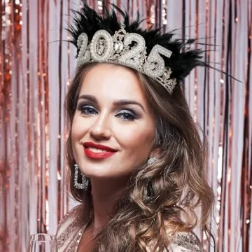 PartyforU 2025 New Year Crown - Sparkly Tiara for Celebrations