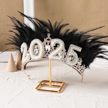 PartyforU 2025 New Year Crown - Sparkly Tiara for Celebrations