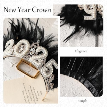 PartyforU 2025 New Year Crown - Sparkly Tiara for Celebrations