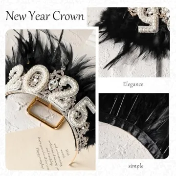 PartyforU 2025 New Year Crown - Sparkly Tiara for Celebrations