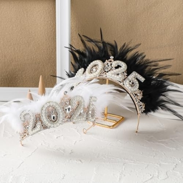 PartyforU 2025 New Year Crown - Sparkly Tiara for Celebrations