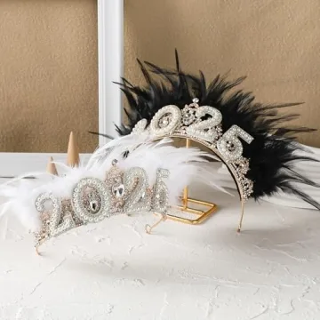 PartyforU 2025 New Year Crown - Sparkly Tiara for Celebrations