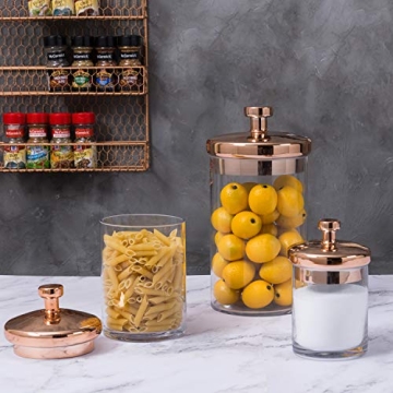 MyGift Apothecary Jar Set with Copper Lid - 6 Piece