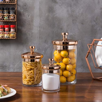 MyGift Apothecary Jar Set with Copper Lid - 6 Piece