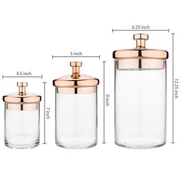 MyGift Apothecary Jar Set with Copper Lid - 6 Piece