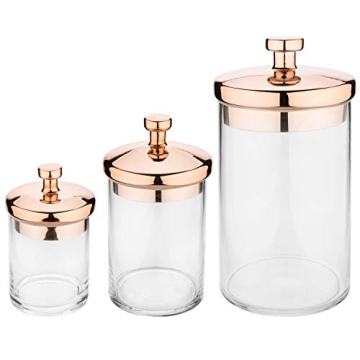 MyGift Apothecary Jar Set with Copper Lid - 6 Piece