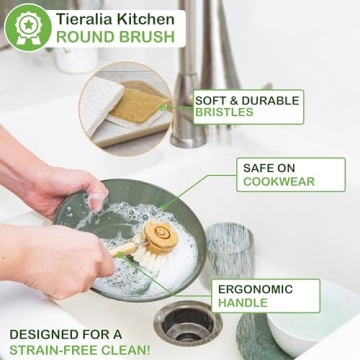 Buy Tieralia Eco-Friendly Bamboo Dish Brush Set Now