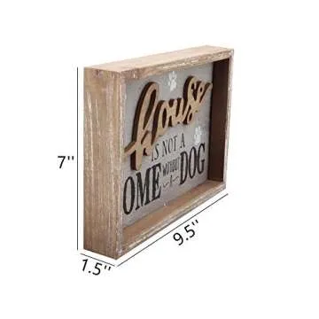 Parisloft Rustic Wooden Dog Sign for Pet Lovers