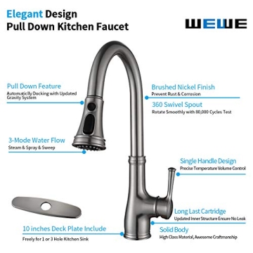 Stylish WEWE Kitchen Faucet - Easy Installation & Eco-Friendly