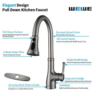 Stylish WEWE Kitchen Faucet - Easy Installation & Eco-Friendly