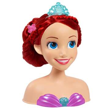 Disney Princess Ariel Styling Head, 18-pieces, Pretend Play, Kids Toys for Ages 3 Up by Just Play