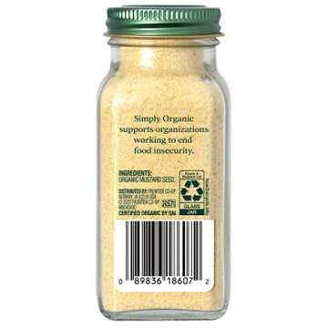 Simply Organic Ground Mustard Seed - 3.07-Ounce Robust and Pure Flavor