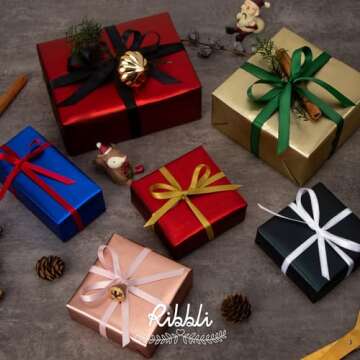 Ribbli Light Pink Satin Ribbon,Double Faced Satin 1/4 inch x Continuous 50 Yards,Silver Ribbon Use for Bows Bouquet,Gift Wrapping,Wedding Decoration,Floral Arrangement