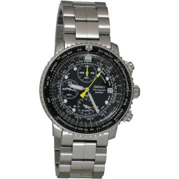 SEIKO SNA411P1 Pilot Watch - Alarm & Chronograph
