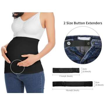 Rheane Belly Band for Maternity Jeans Extender