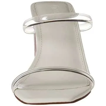 The Drop Women's Avery Square Toe Two Strap High Heeled Sandal - Perfect for Weddings and Special Oc...