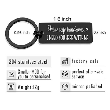 TOS Drive Safe Keychain Gift for Boyfriend Husband