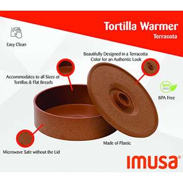IMUSA USA Microwave Tortilla Warmer, 1 Pack, Brown