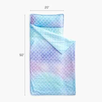 Wake In Cloud - Toddler Nap Mat with Pillow and Blanket, for Kids Girls in Kindergarten Daycare Pres...