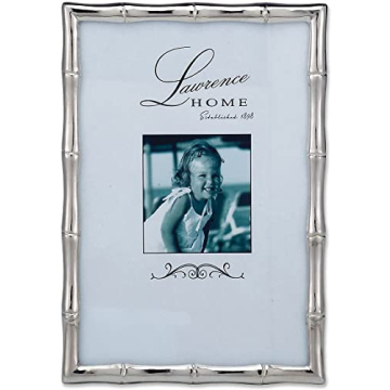 Lawrence 710146 Silver Metal Bamboo 4x6 Picture Frame