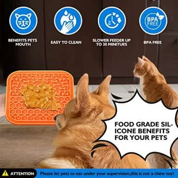 3 Pack Lick Mat for Dogs and Cats, Dog Slow Feeder Bowl Mat for Bathing Grooming Nailing Trimming, F...