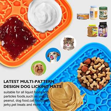 3 Pack Lick Mat for Dogs and Cats, Dog Slow Feeder Bowl Mat for Bathing Grooming Nailing Trimming, Food-Grade, Non-Toxic Dog Feeding Mat, Licking Pad for Dogs Cats