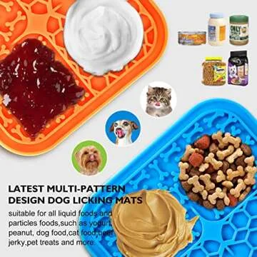 3 Pack Lick Mat for Dogs and Cats, Dog Slow Feeder Bowl Mat for Bathing Grooming Nailing Trimming, Food-Grade, Non-Toxic Dog Feeding Mat, Licking Pad for Dogs Cats