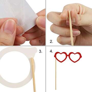 Valentines Day Photo Booth Props 35 PCS DIY Funny Disguise Props Valentines Day Decorations with Love Banner - Valentines Photography Props Wedding Photo Props