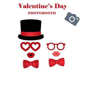 Valentines Day Photo Booth Props 35 PCS DIY Funny Disguise Props Valentines Day Decorations with Love Banner - Valentines Photography Props Wedding Photo Props