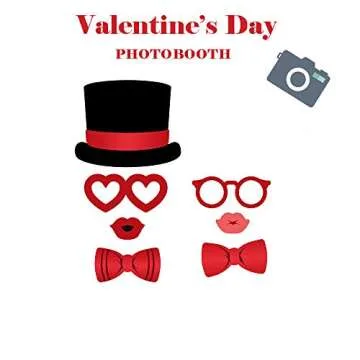 Valentines Day Photo Booth Props 35 PCS DIY Funny Disguise Props Valentines Day Decorations with Love Banner - Valentines Photography Props Wedding Photo Props