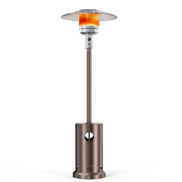 SMUG 48,000 BTU Propane Patio Heater with Wheels for Outdoor Use