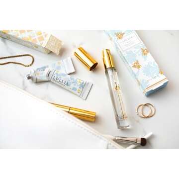 LOLLIA Wish No. 22 Handcreme Bundle, .33 oz. & 4 oz. – Sugared Pastille – Scented Hand Cream for Women, Moisturizing Hand Lotion for Dry Hands, Shea Butter & Cocoa Butter, Quick Absorbing Lotion