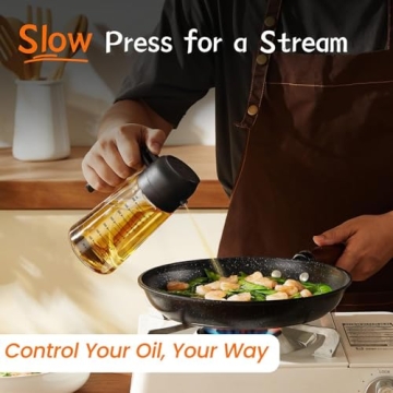 X&E Olive Oil Sprayer Dispenser, 2-in-1 Efficient & Elegant